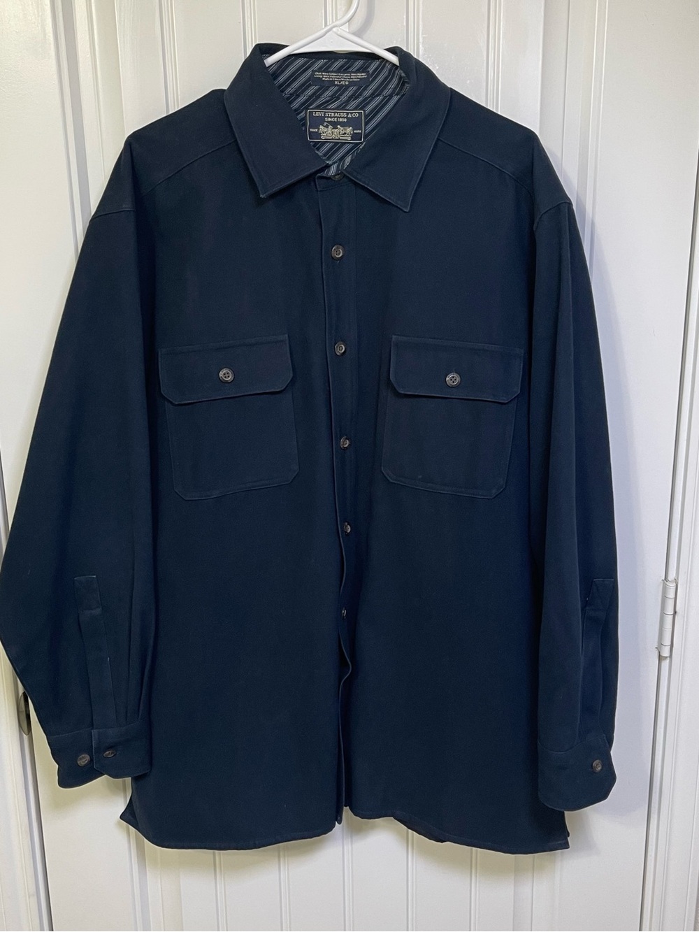 Levi Strauss & Co Men’s Lined Shirt Jacket Dark Navy Blue XL Heavyweight Shacket - Picture 2 of 10
